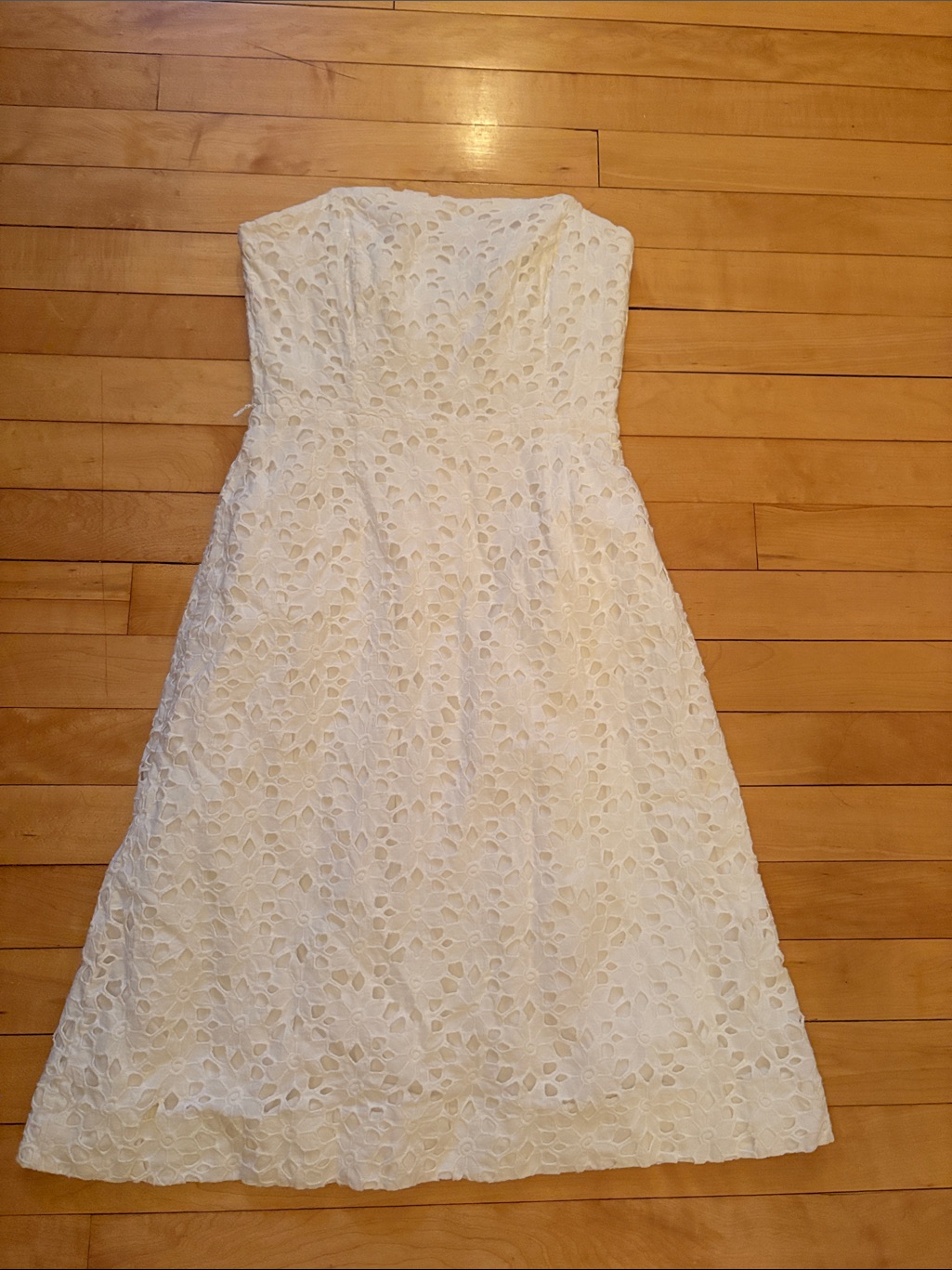 Lilly Pulitzer White Strapless Lace Dress